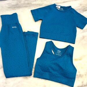 AYBL XS Evolve Speckled Seamless Workout 3 piece set